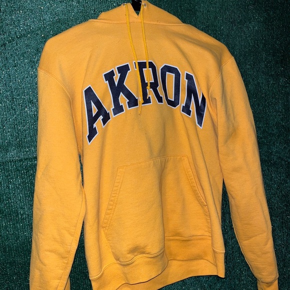 Vintage Other - vintage Y2K University Of Akron Zips Yellow Champion Hoodie S Ohio College NCAA